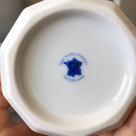Vintage Porcelain Jam Jar NEM Tours (France) Decore-Main White Strawberries - Picture 9 of 11